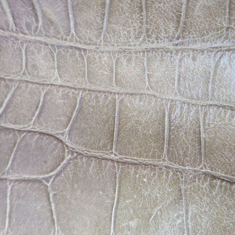 Vintage Brahmin Crocodile Embossed Olive Green Leather Crossbody Purse - Picture 16 of 17